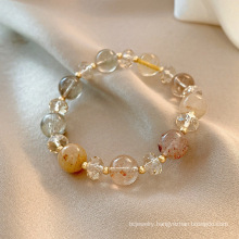 Shangjie OEM joyas fashion crystal bracelet strawberry quartz girl bracelets dainty women beaded bracelets